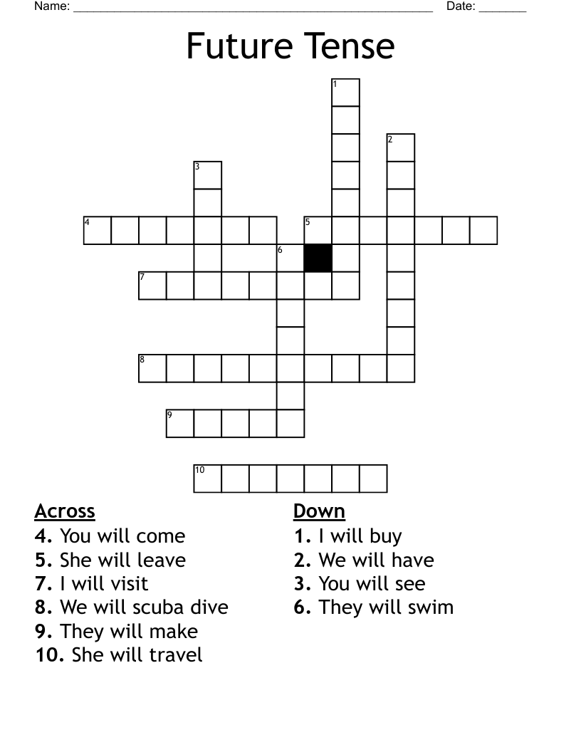Future Tense Crossword