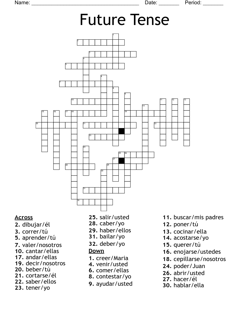 Future Tense Crossword