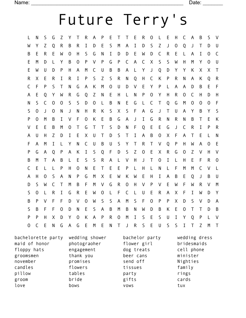 Future Terry's Word Search