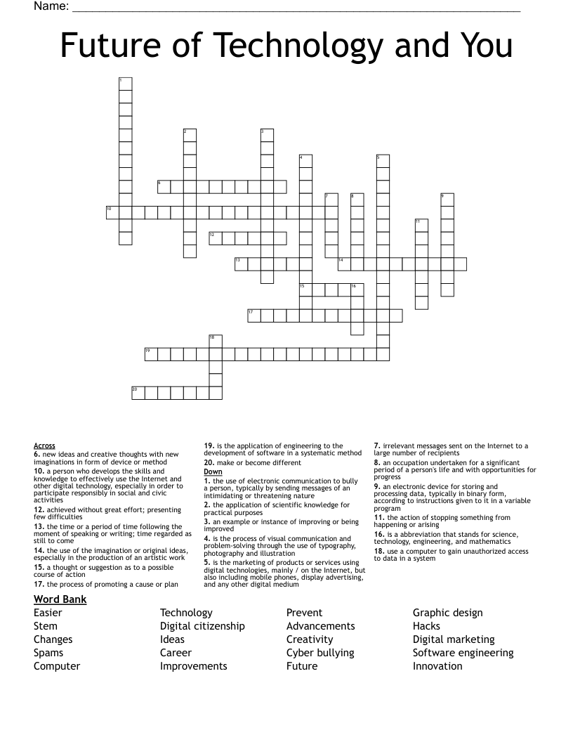 Future of Technology and You Crossword