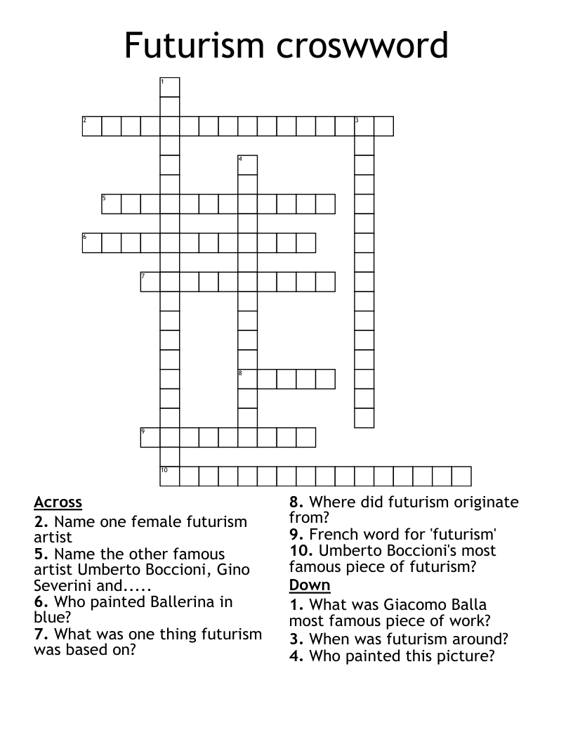 Futurism croswword  Crossword