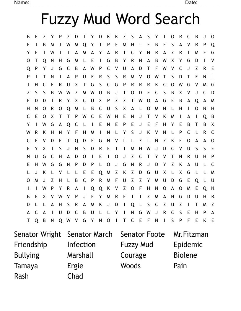 Fuzzy Mud Word Search