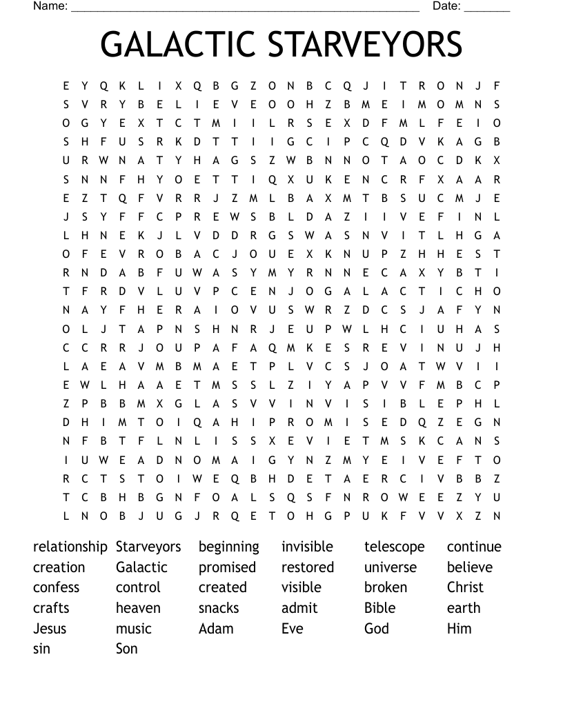 GALACTIC STARVEYORS Word Search
