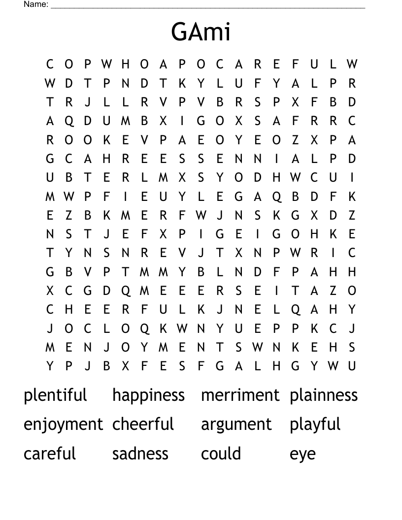 GAmi Word Search