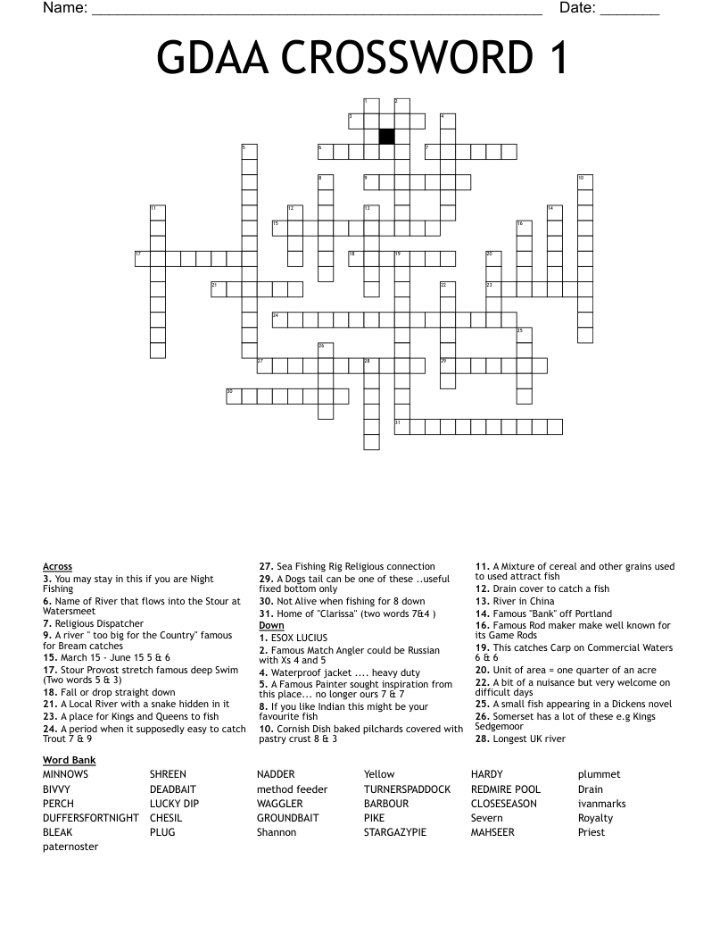 GDAA CROSSWORD 1