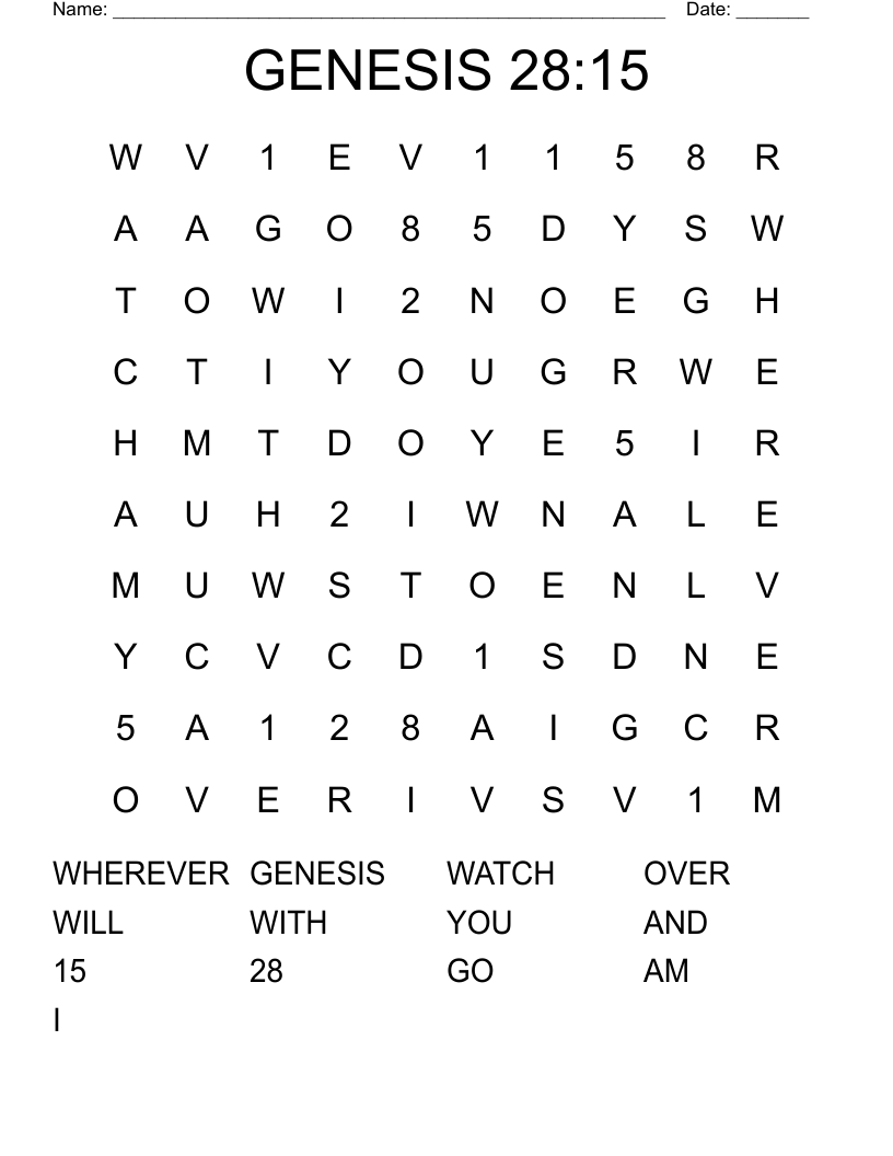 GENESIS 28:15 Word Search