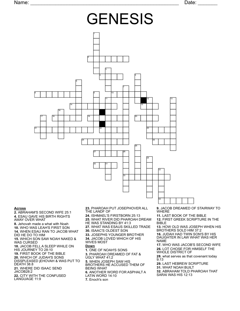 GENESIS Crossword