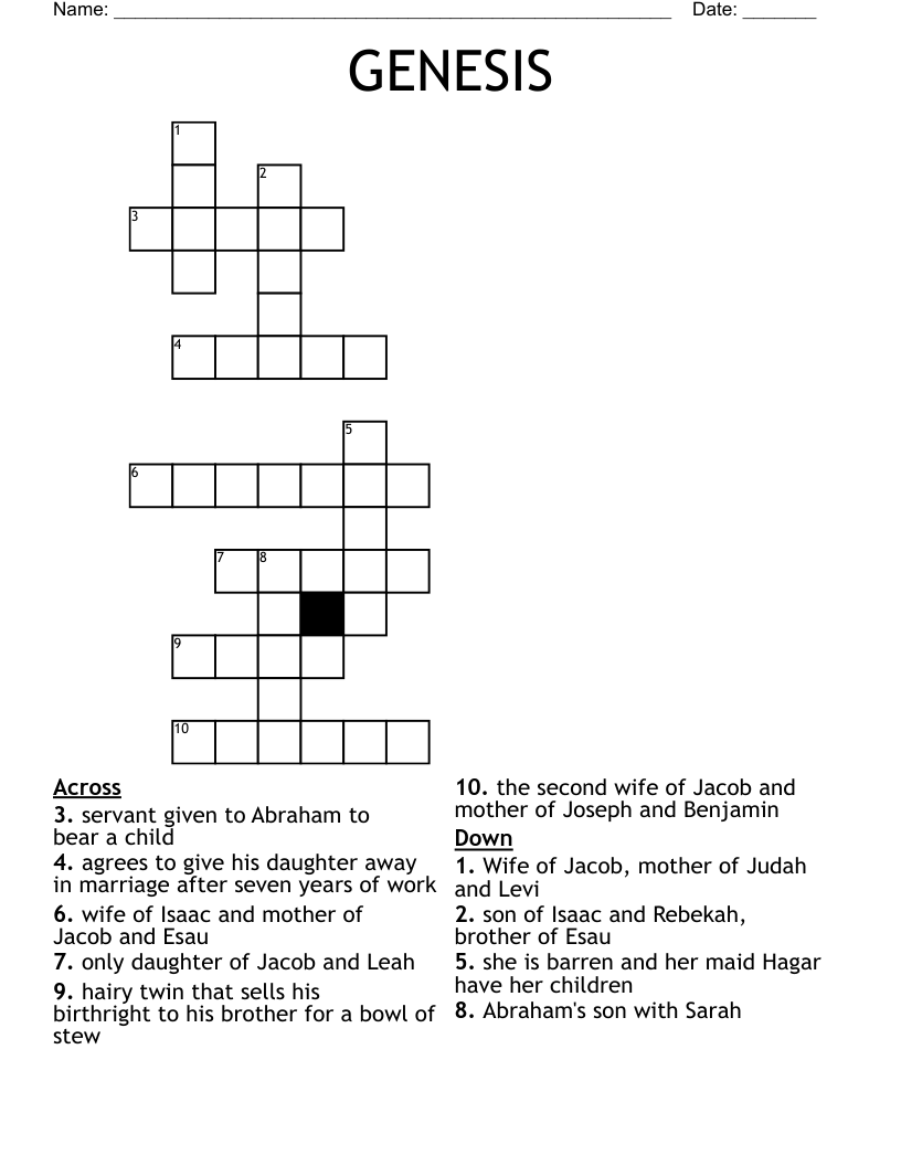 GENESIS Crossword