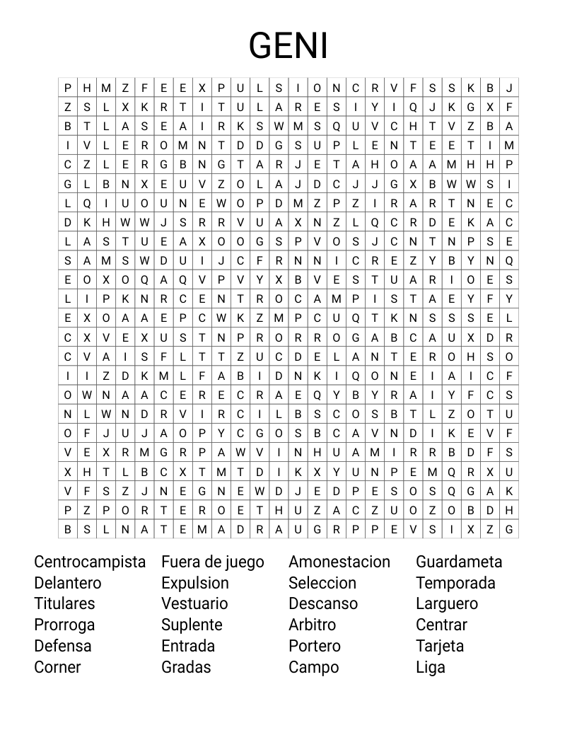 GENI Word Search