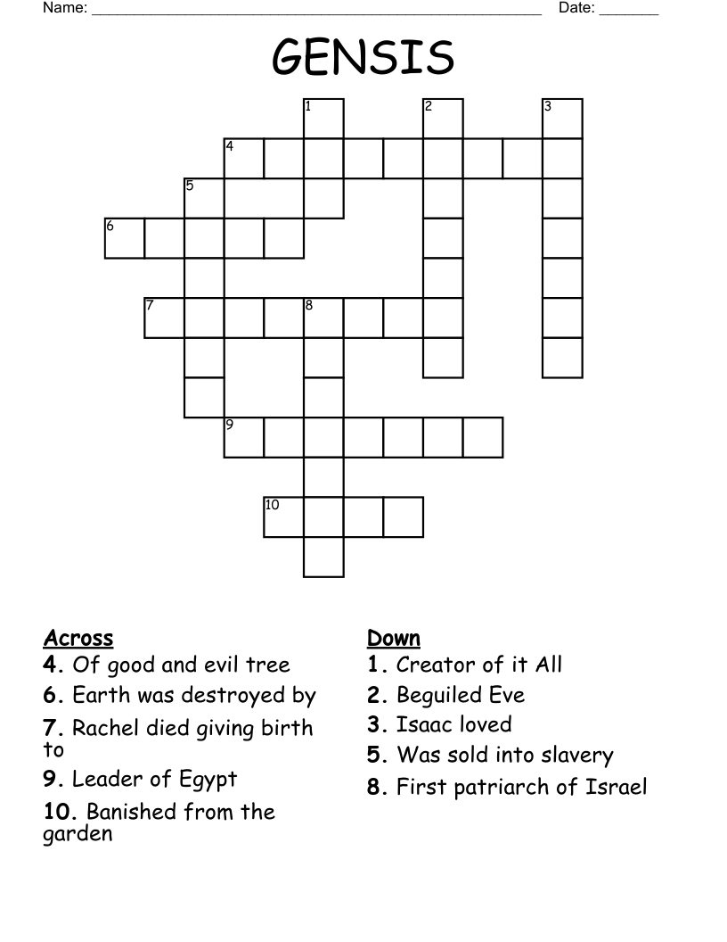 GENSIS Crossword