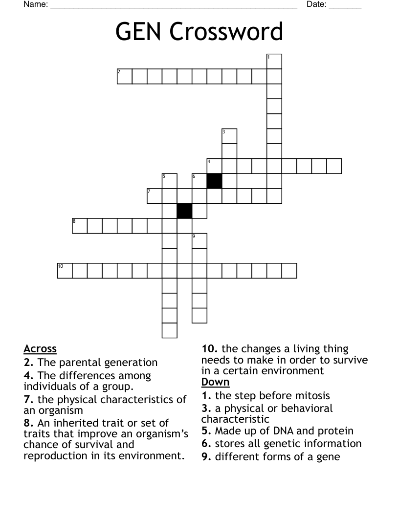 GEN Crossword