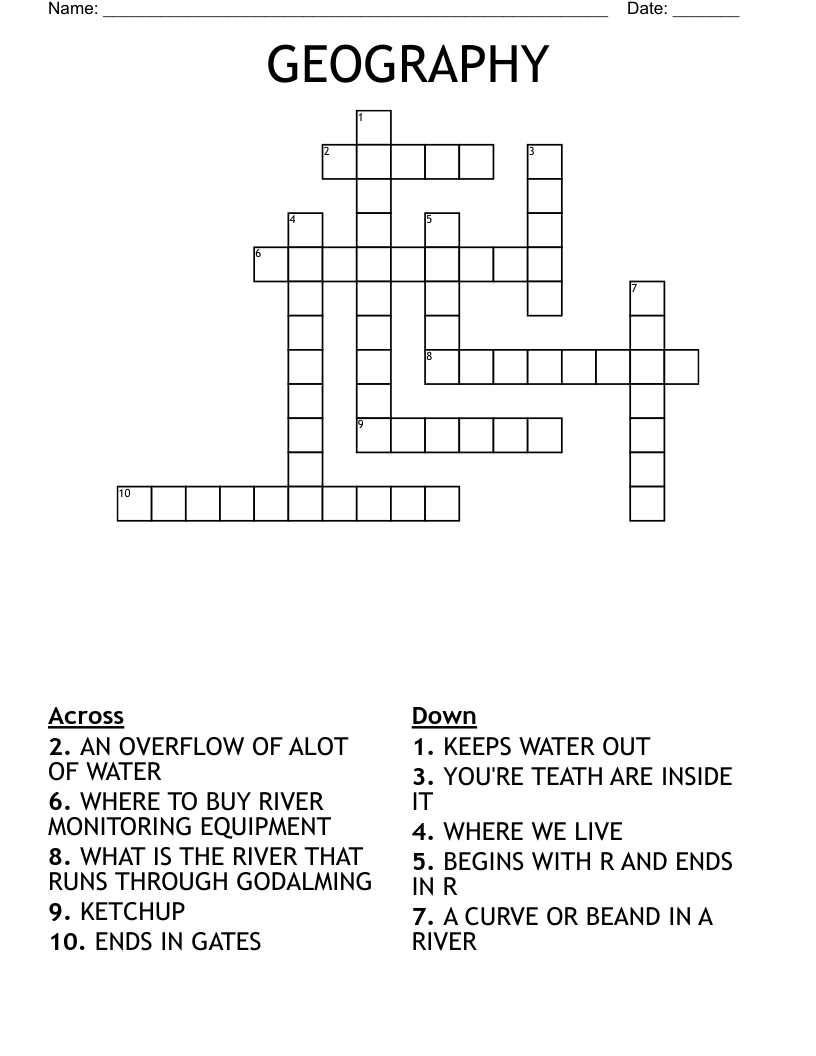 GEOGRAPHY Crossword