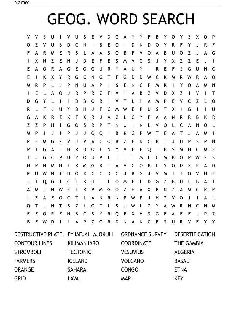 GEOG. WORD SEARCH