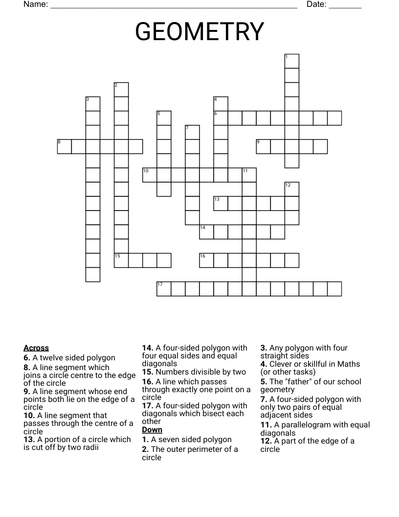 GEOMETRY Crossword