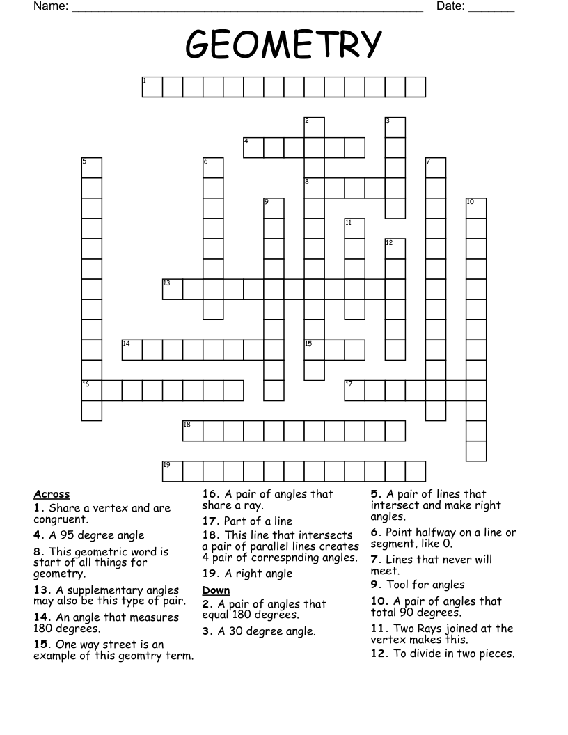 GEOMETRY Crossword