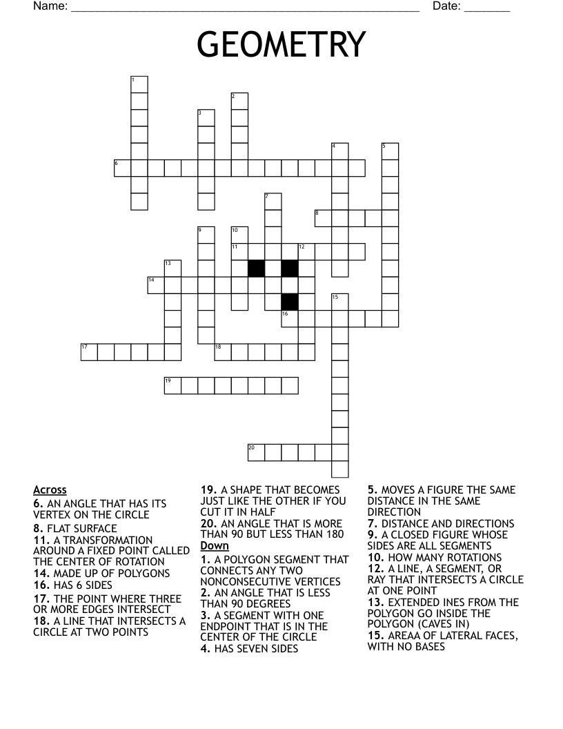 GEOMETRY  Crossword