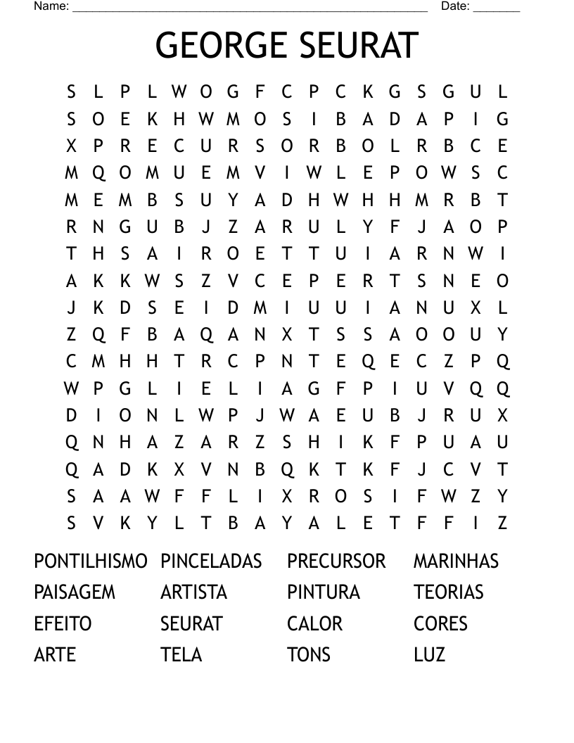 GEORGE SEURAT Word Search