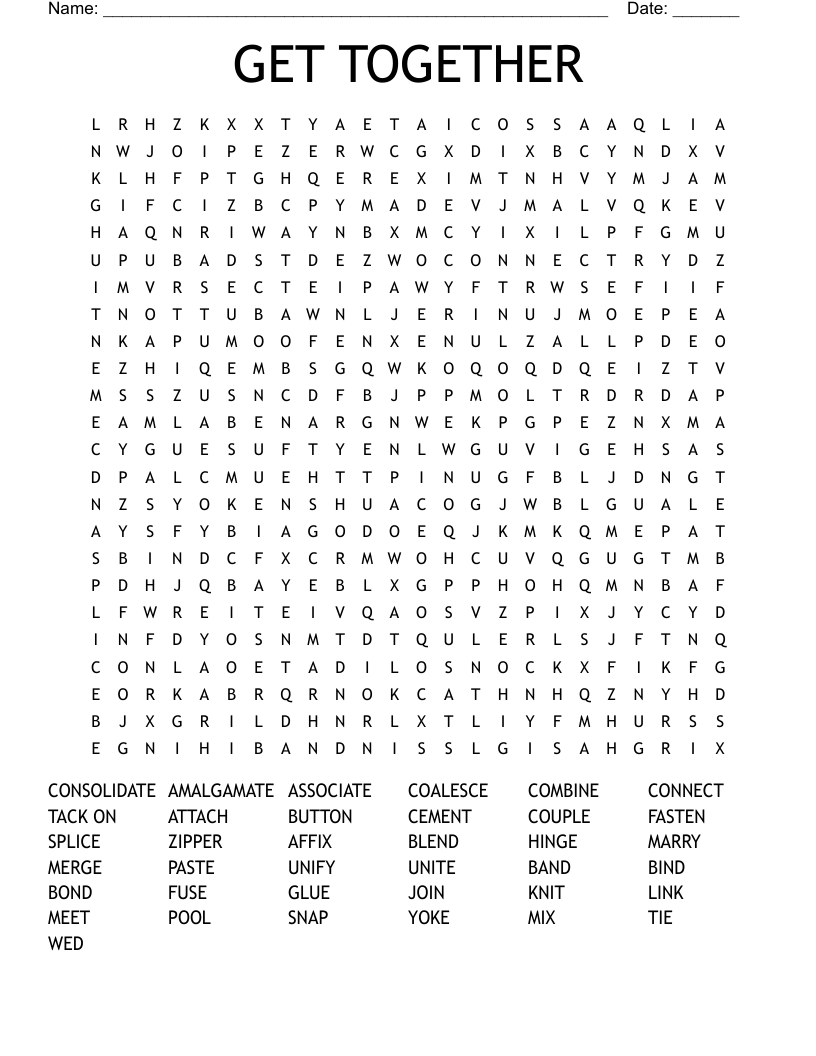 GET TOGETHER Word Search
