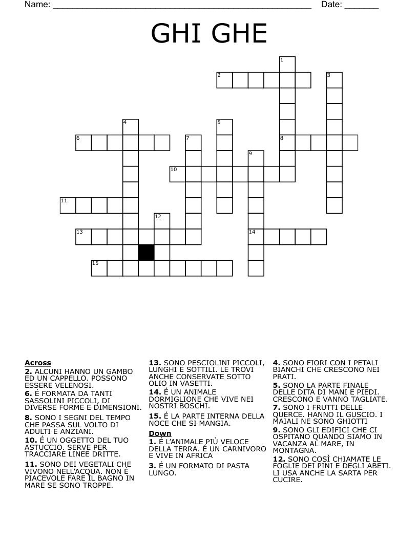 GHI GHE Crossword
