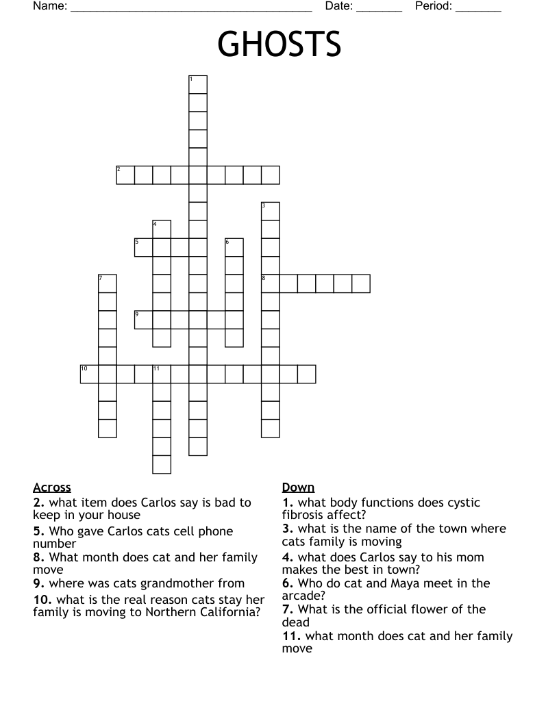 GHOSTS Crossword