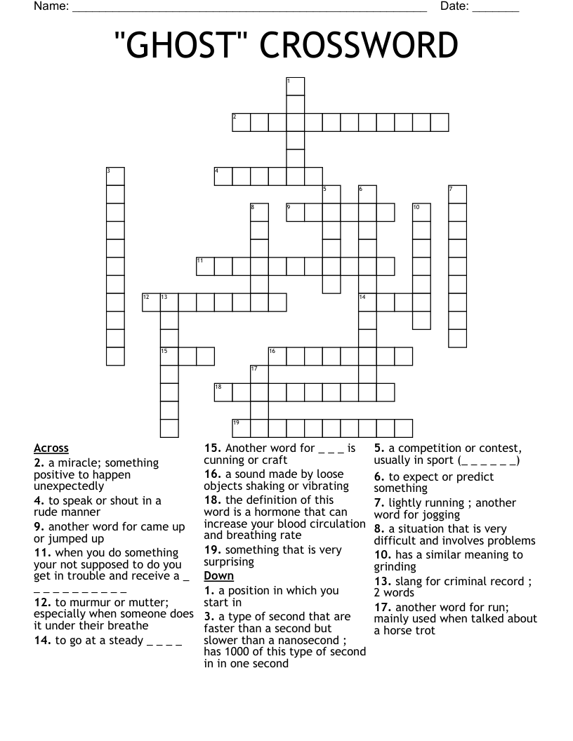 "GHOST" CROSSWORD 