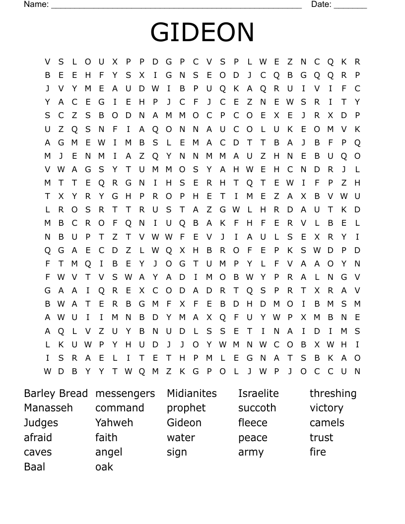GIDEON Word Search