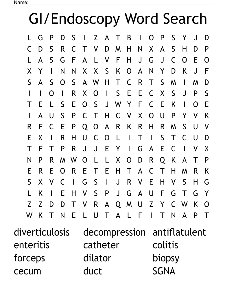 GI/Endoscopy Word Search