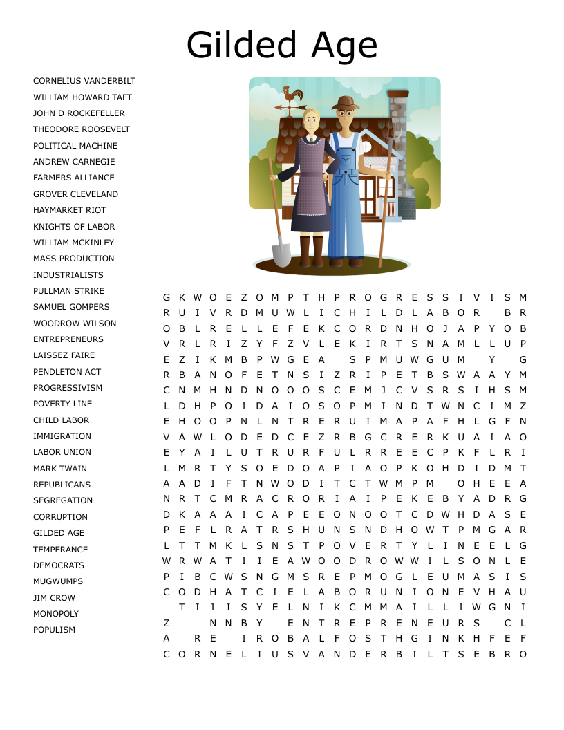 Gilded Age Word Search