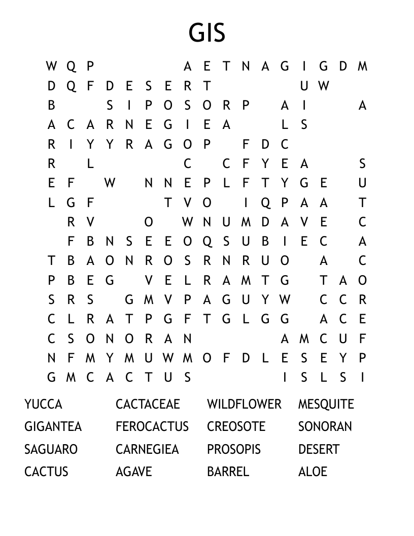 GIS Word Search