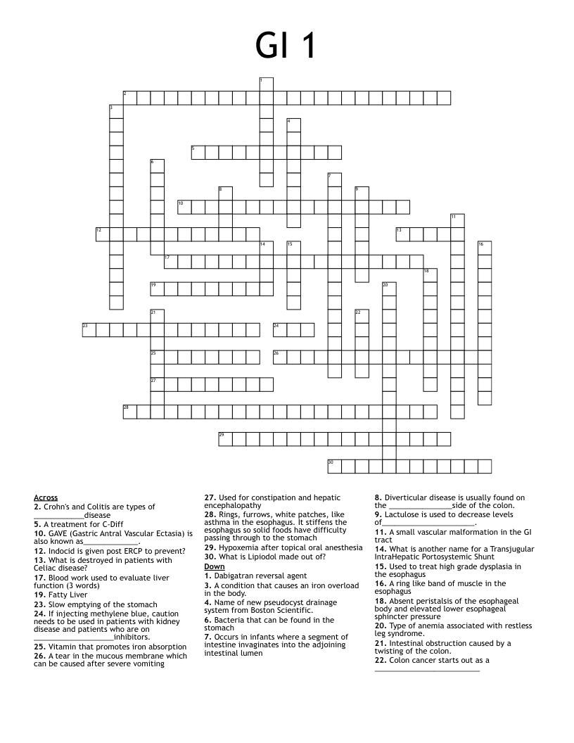 GI 1 Crossword