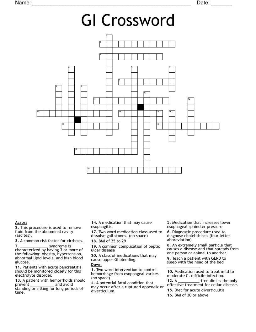 GI Crossword