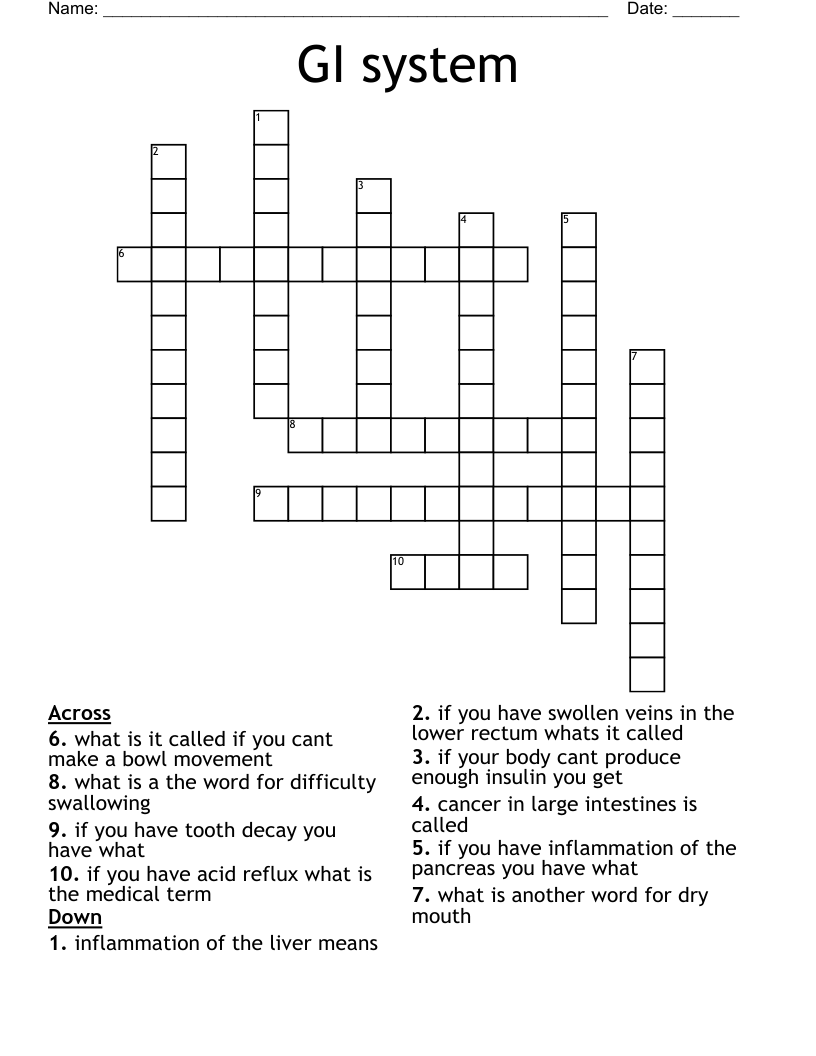 GI system  Crossword