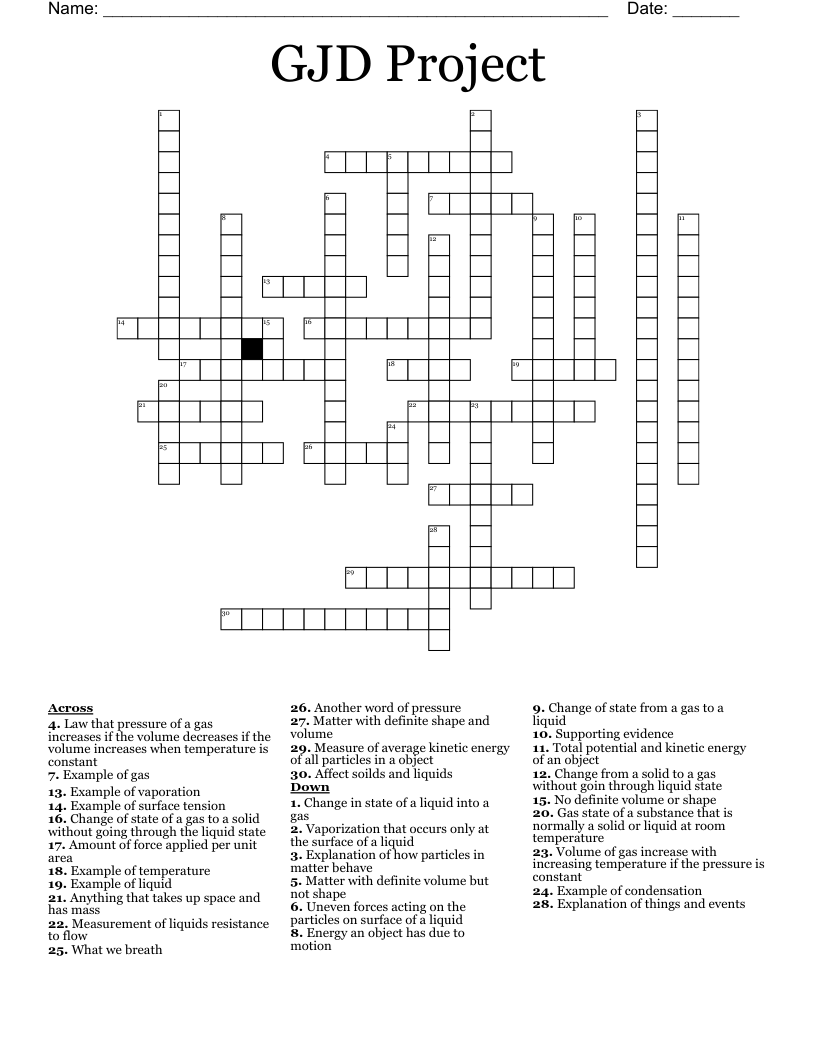 GJD Project Crossword