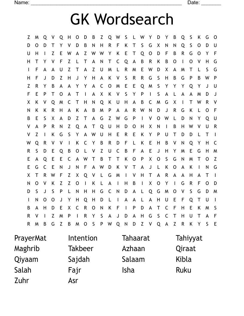 GK Wordsearch