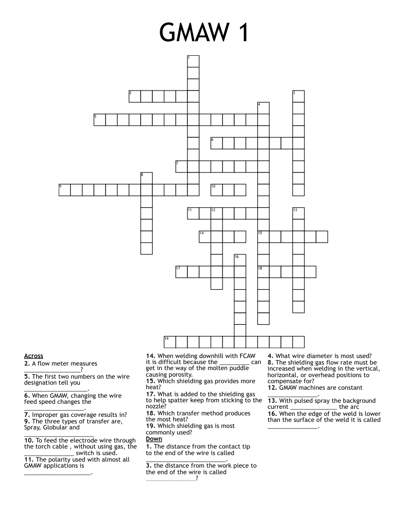 GMAW 1 Crossword