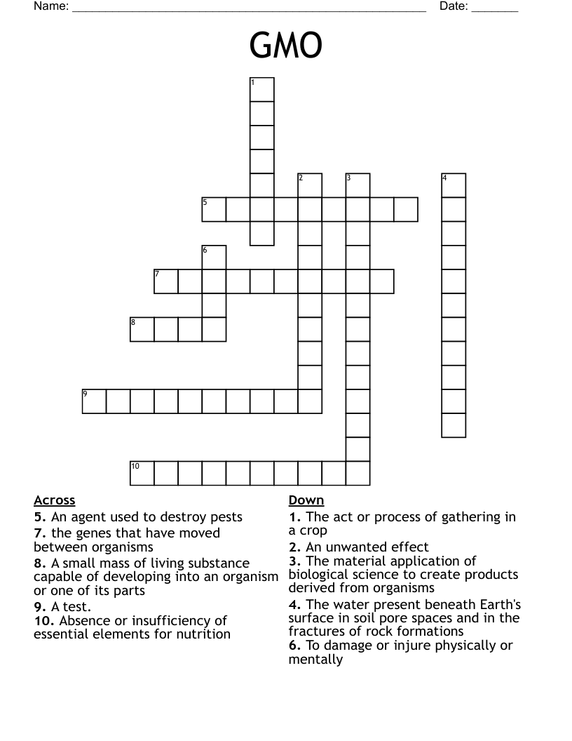 GMO Crossword