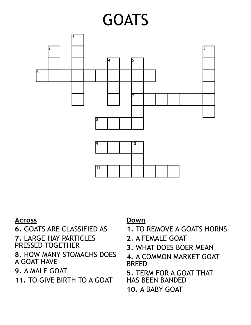 GOATS Crossword
