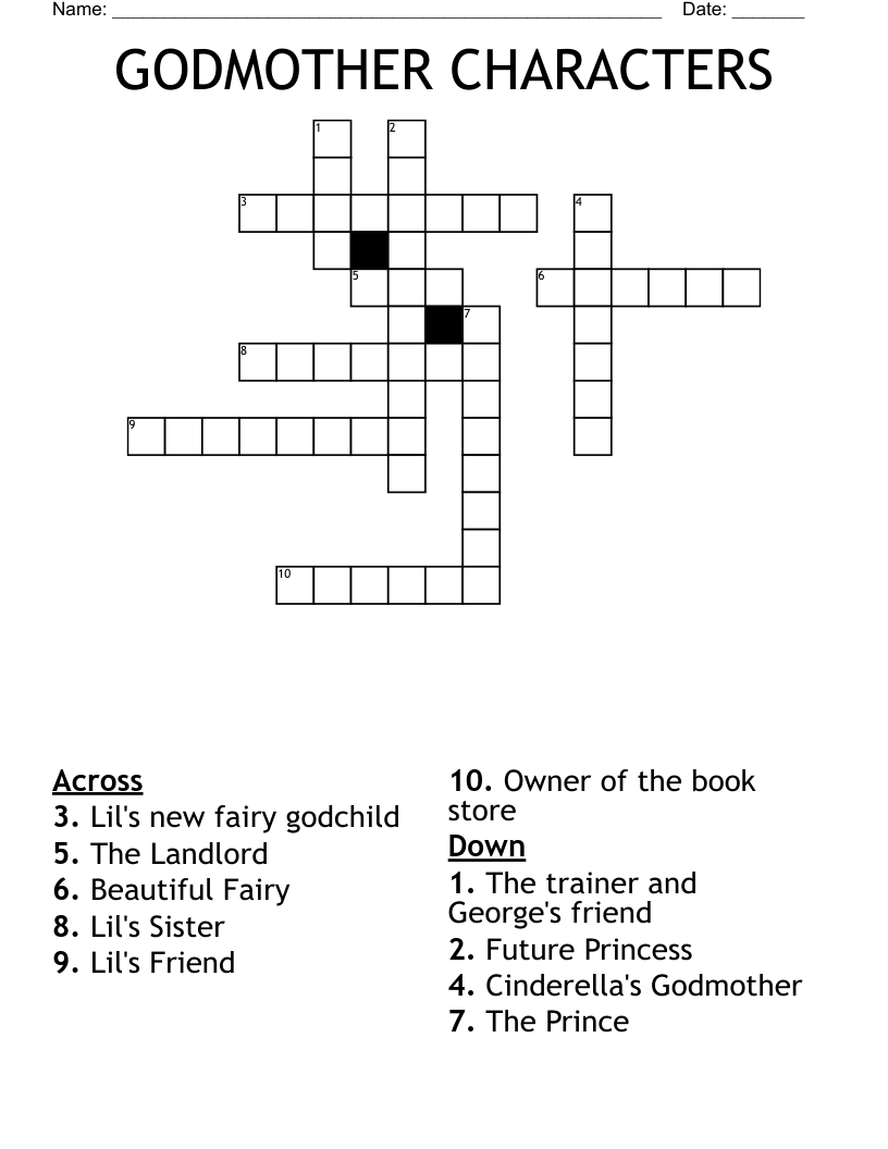 GODMOTHER CHARACTERS Crossword
