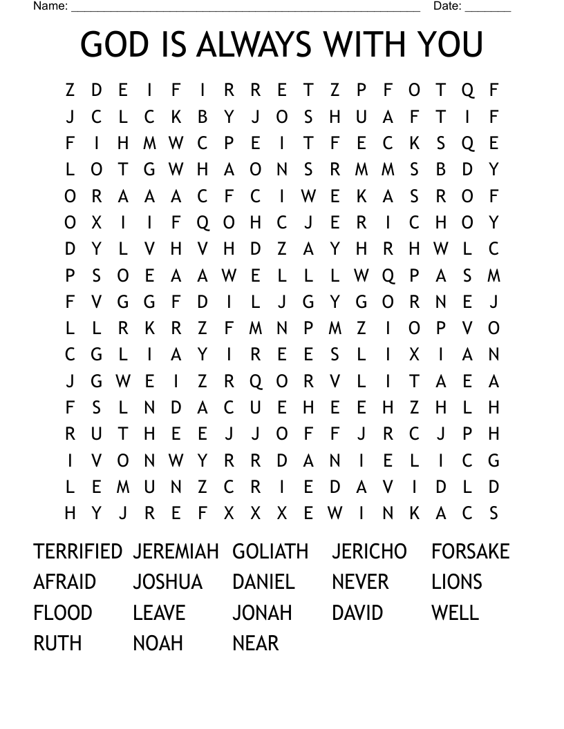 GOD IS ALWAYS WITH YOU Word Search