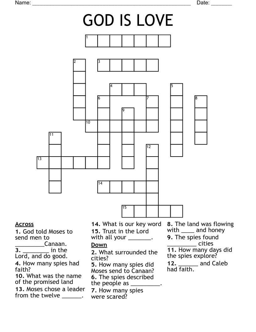 GOD IS LOVE Crossword