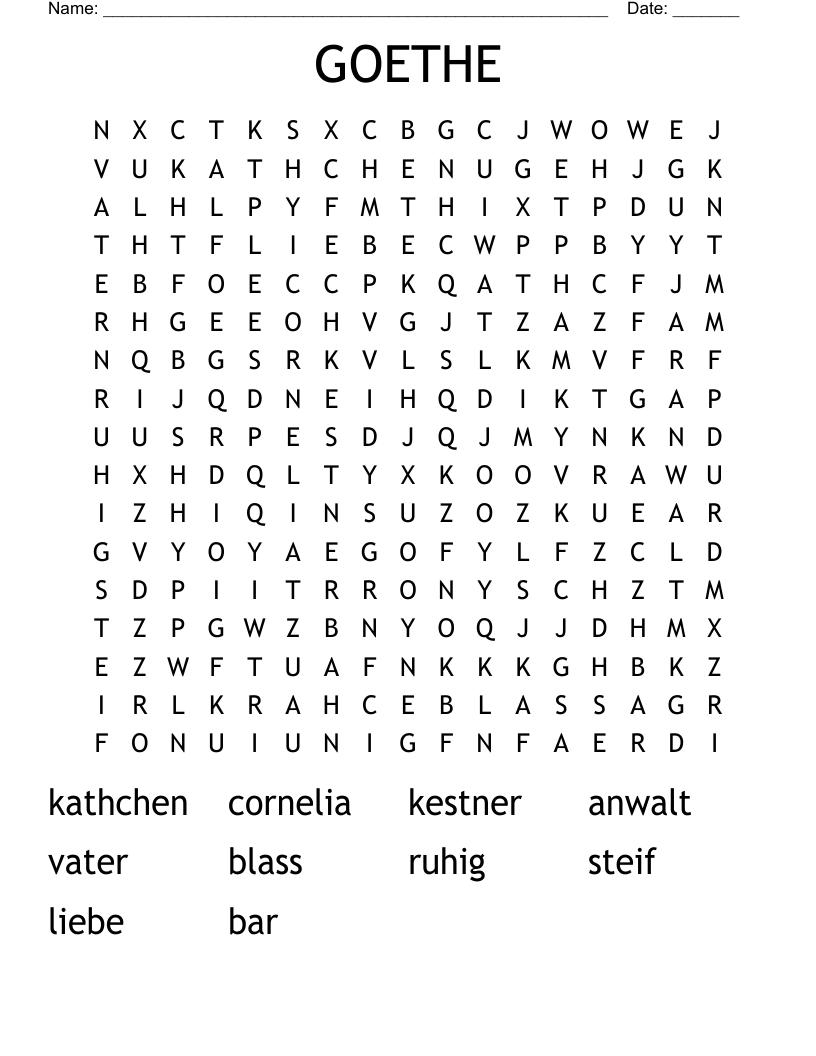 GOETHE Word Search