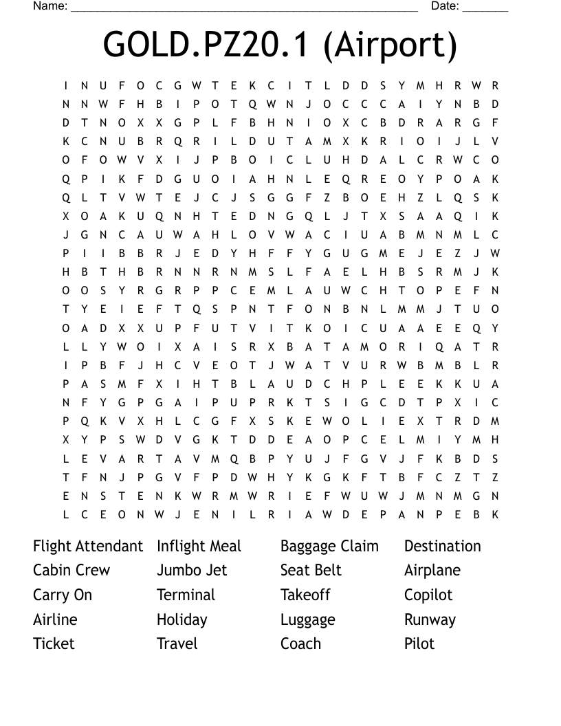 GOLD.PZ20.1 (Airport) Word Search
