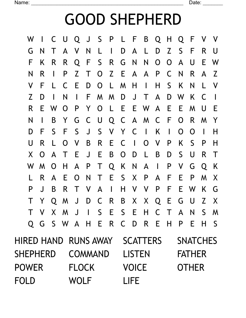 GOOD SHEPHERD Word Search