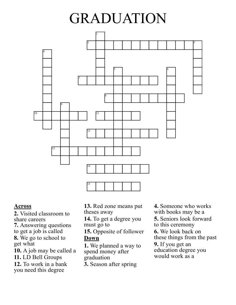 GRADUATION Crossword