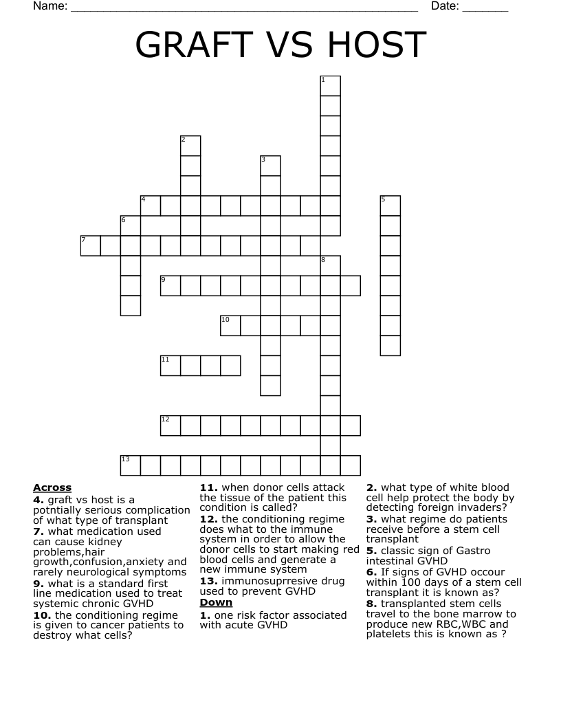 GRAFT VS HOST Crossword