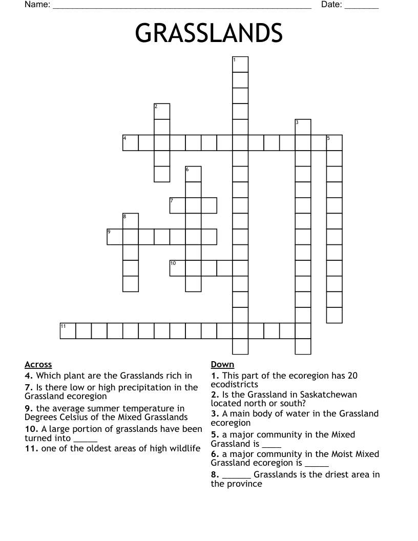 GRASSLANDS Crossword