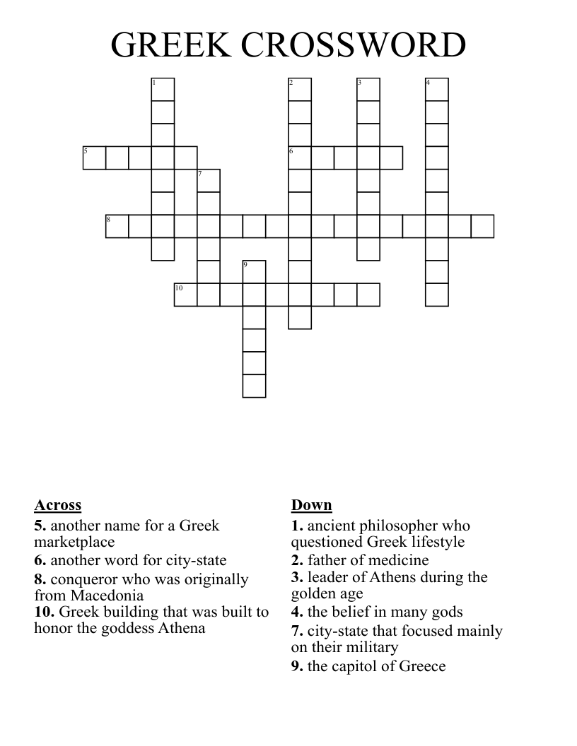 GREEK CROSSWORD