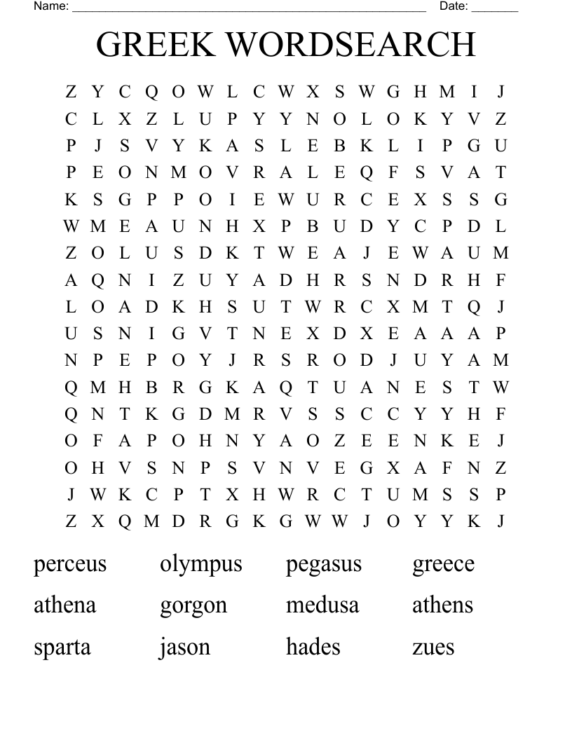 GREEK WORDSEARCH