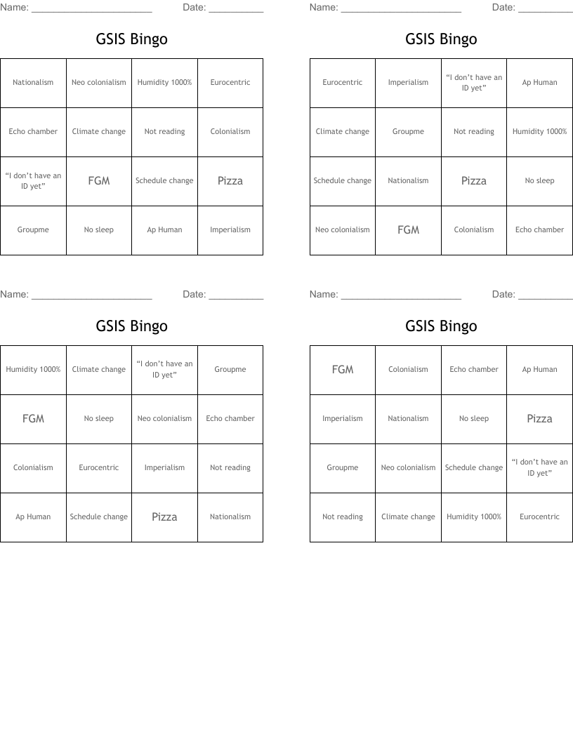 GSIS Bingo
