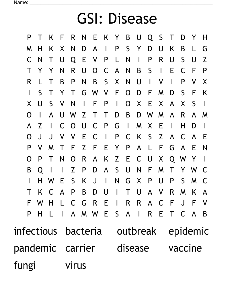GSI: Disease Word Search